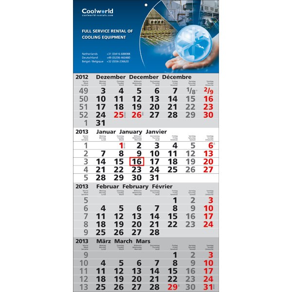 Wall Calendar Hole - A4 or A3